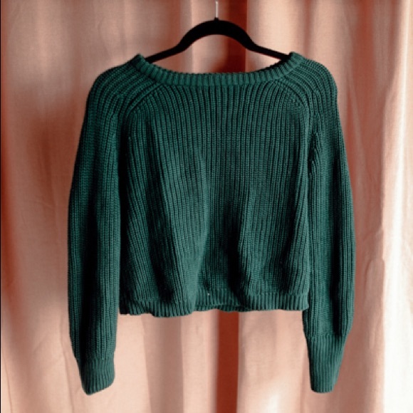 American Apparel Sweaters - american apparel forest green cropped sweater